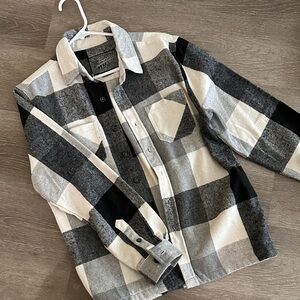 Brooklyn Cloth Black and White plaid flannel shirt